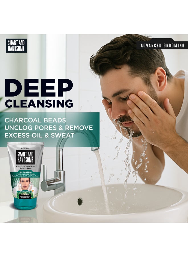 emami Men Oil Control Radiance Face Wash | With Actifair Peptide & Charcoal Beads | Deep Cleansing, Excess Oil Removal & Matte Look | For Extra Oily Skin - Image 4